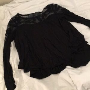 Free people black lace long sleeve